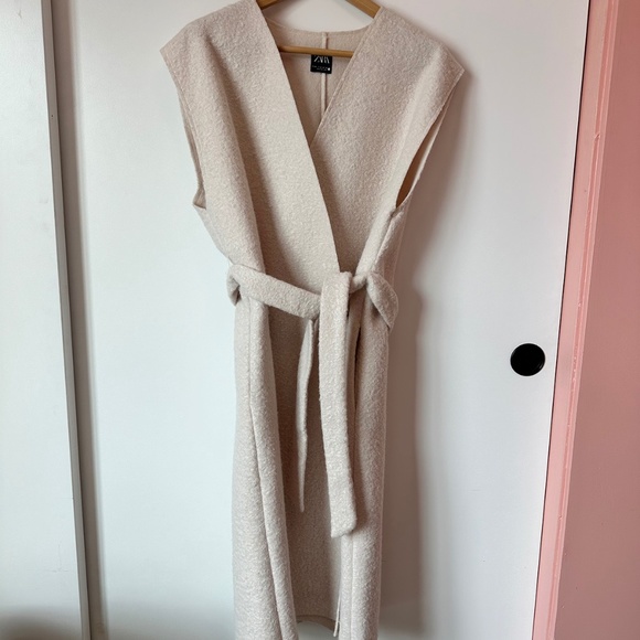 Zara Jackets & Blazers - Zara Creme Boiled Wool Vest
